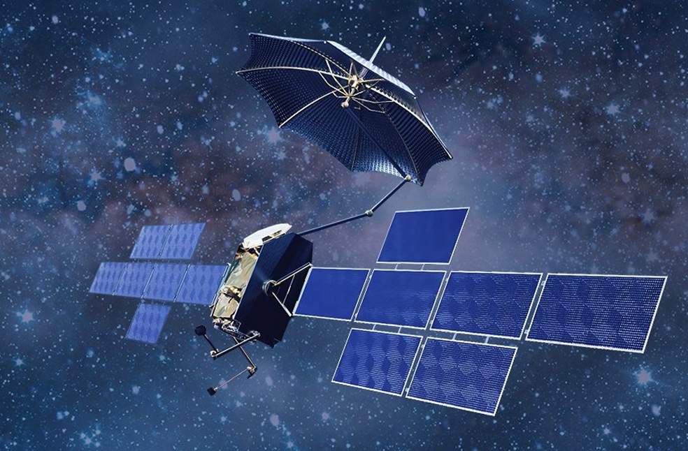 Thuraya-4 background and satellite image-Image from-X-Space42