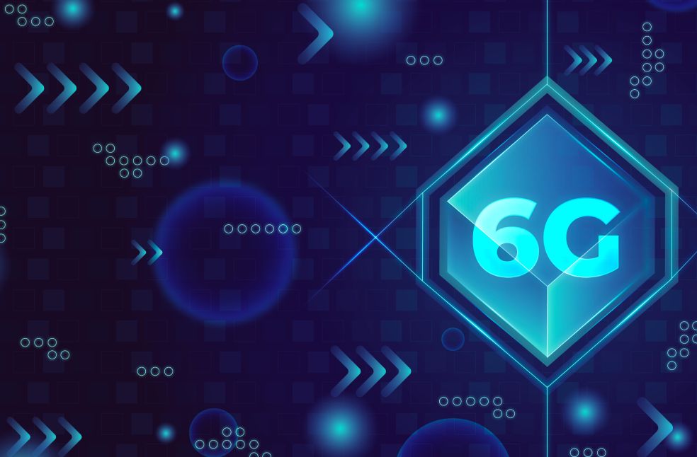 Realistic 6g technology background