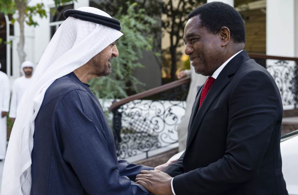 UAE President meets Zambia President to strengthen bilateral ties